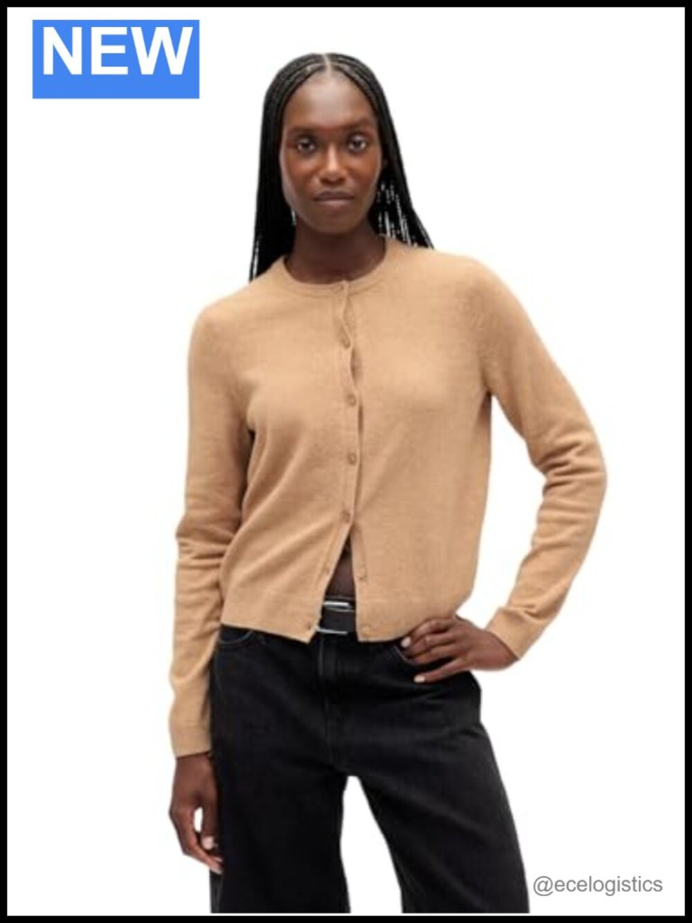 Cashsoft Cropped Cardigan - 100% Cotton, Long Sleeve, Machine Washable